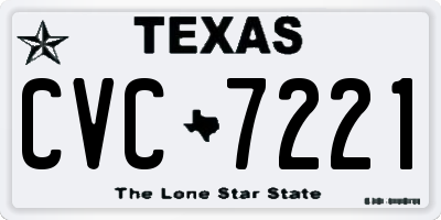 TX license plate CVC7221