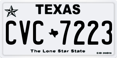 TX license plate CVC7223