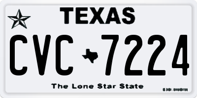 TX license plate CVC7224