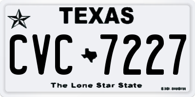 TX license plate CVC7227