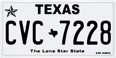 TX license plate CVC7228
