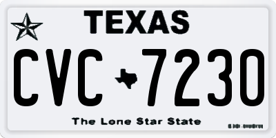 TX license plate CVC7230