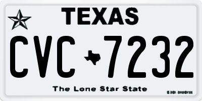 TX license plate CVC7232