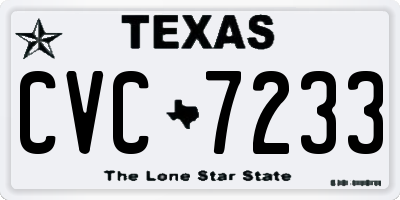 TX license plate CVC7233