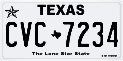TX license plate CVC7234