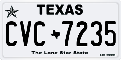 TX license plate CVC7235