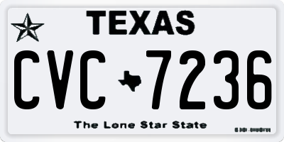TX license plate CVC7236