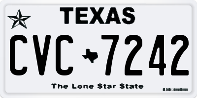 TX license plate CVC7242