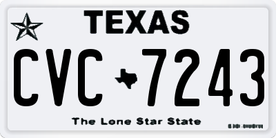 TX license plate CVC7243