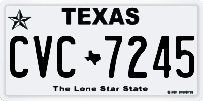 TX license plate CVC7245