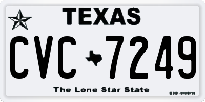 TX license plate CVC7249