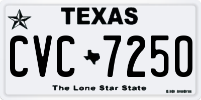 TX license plate CVC7250