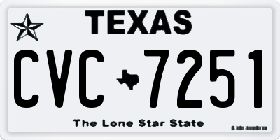 TX license plate CVC7251