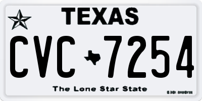 TX license plate CVC7254