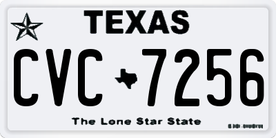 TX license plate CVC7256