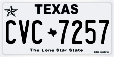 TX license plate CVC7257