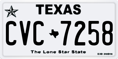 TX license plate CVC7258