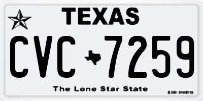 TX license plate CVC7259