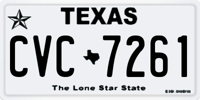 TX license plate CVC7261