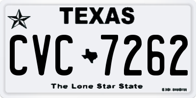 TX license plate CVC7262