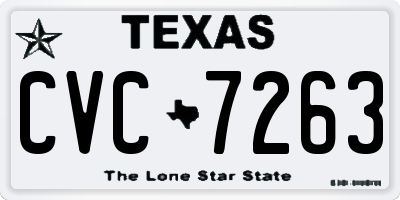 TX license plate CVC7263