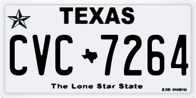 TX license plate CVC7264