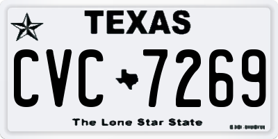 TX license plate CVC7269
