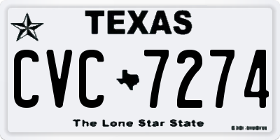 TX license plate CVC7274