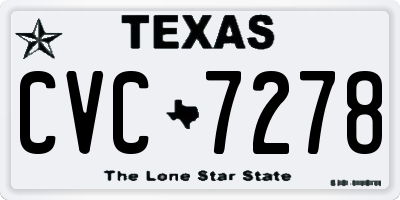 TX license plate CVC7278