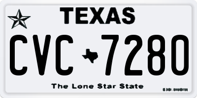 TX license plate CVC7280