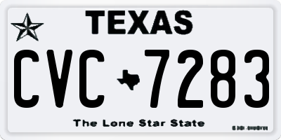TX license plate CVC7283