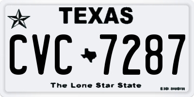 TX license plate CVC7287