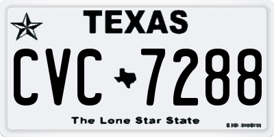 TX license plate CVC7288
