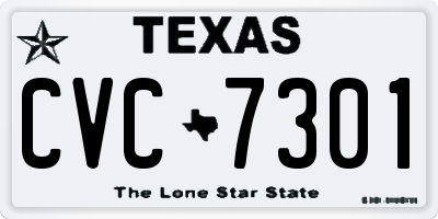 TX license plate CVC7301
