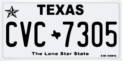 TX license plate CVC7305