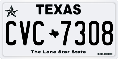 TX license plate CVC7308