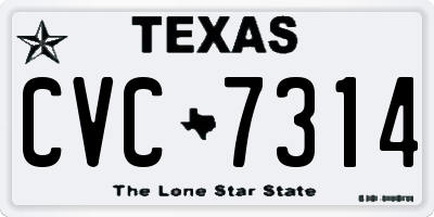 TX license plate CVC7314