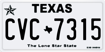 TX license plate CVC7315
