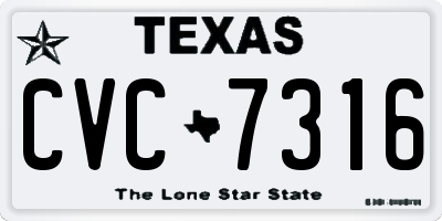 TX license plate CVC7316