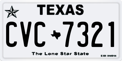 TX license plate CVC7321