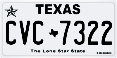 TX license plate CVC7322