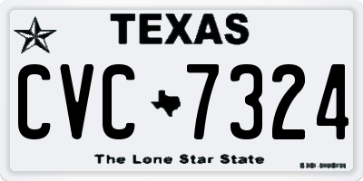 TX license plate CVC7324