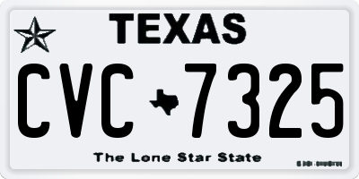 TX license plate CVC7325