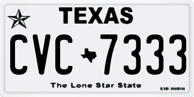 TX license plate CVC7333