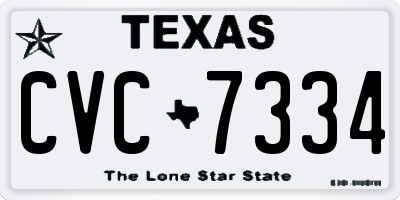 TX license plate CVC7334
