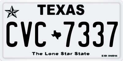 TX license plate CVC7337
