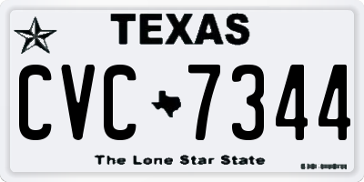 TX license plate CVC7344