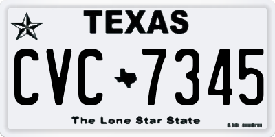 TX license plate CVC7345