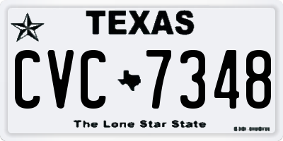 TX license plate CVC7348