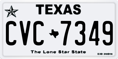 TX license plate CVC7349